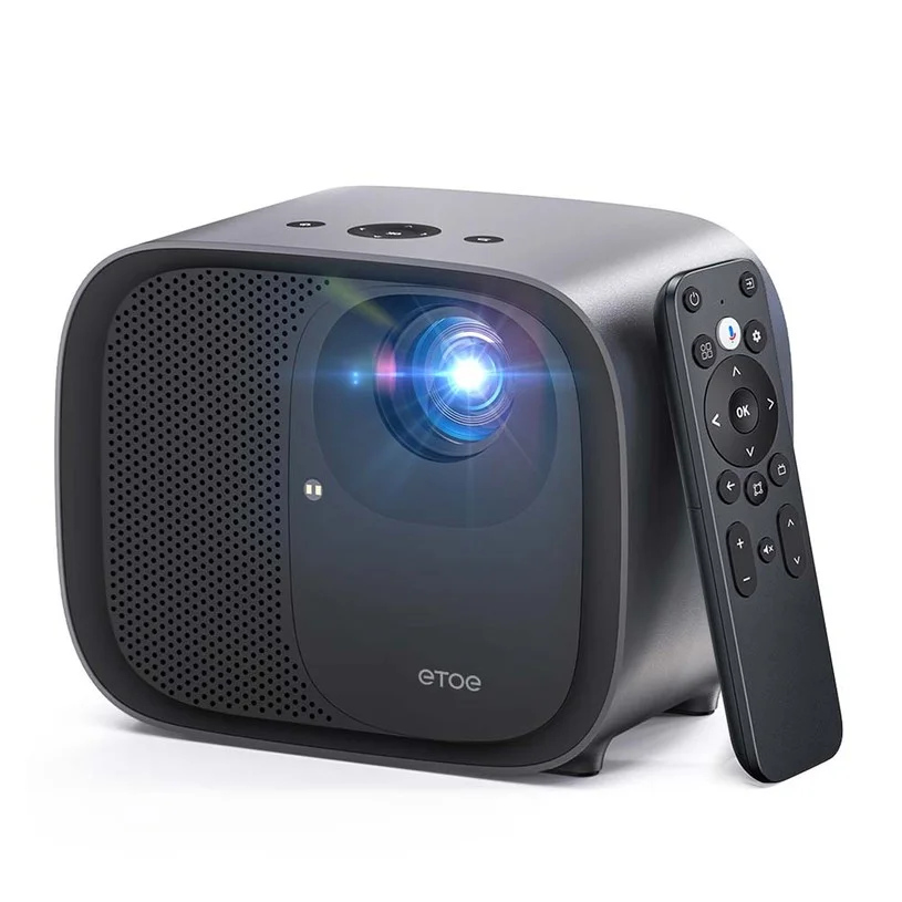 Refurbished ETOE E3 Pro Projector, Dolby Digital Plus, Native 1080P, 600 ANSI, 1.5GB+8GB, 5G WiFi, 4K Decoding, 20W Surround Sound, Seamless Autofocus, Google Assistant, with 10000+ Apps