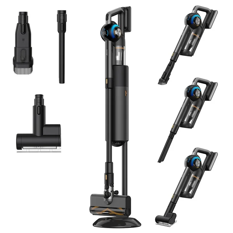Refurbished JIGOO V700 Cordless Vacuum Cleaner with 2.5 L Suction Station, Automatic Dust Emptying, 33KPa Suction Power, Anti-Tangle Brush, Dual LED Illumination, Up to 55 Minutes Runtime, Ideal for Hard Floor, Carpet, Pet