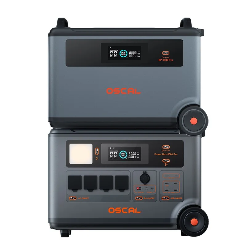 Oscal PowerMax 6000 Pro Portable Power Station + BP3600 Pro Expansion Battery