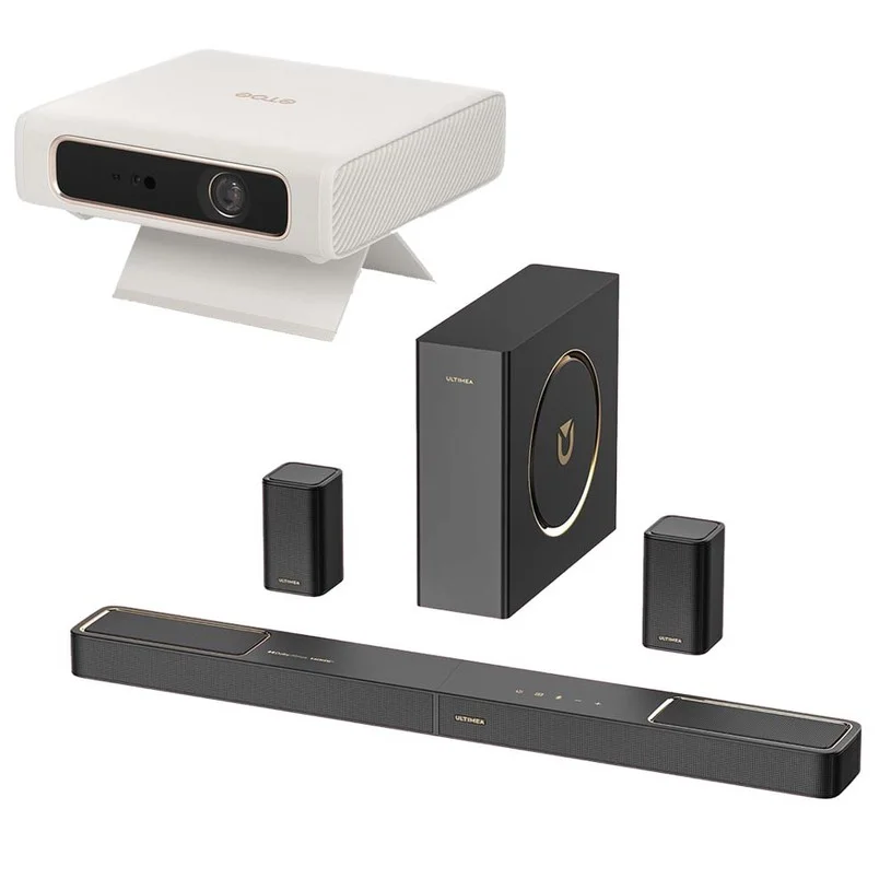 Ultimea Skywave F40 5.1.2 Dolby Atmos Soundbar + ETOE Dolphin 2 RGB Laser Projector Home Cinema Bundle